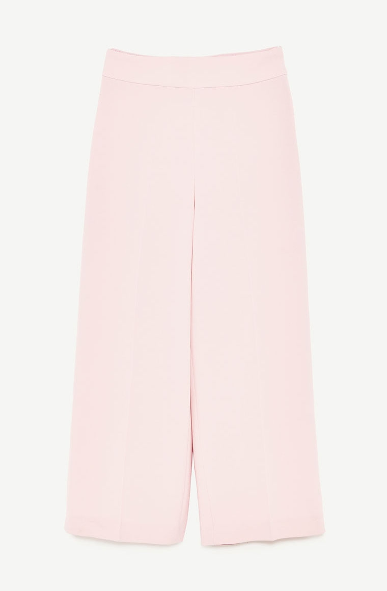 Zara pastel pink high-waist trousers
