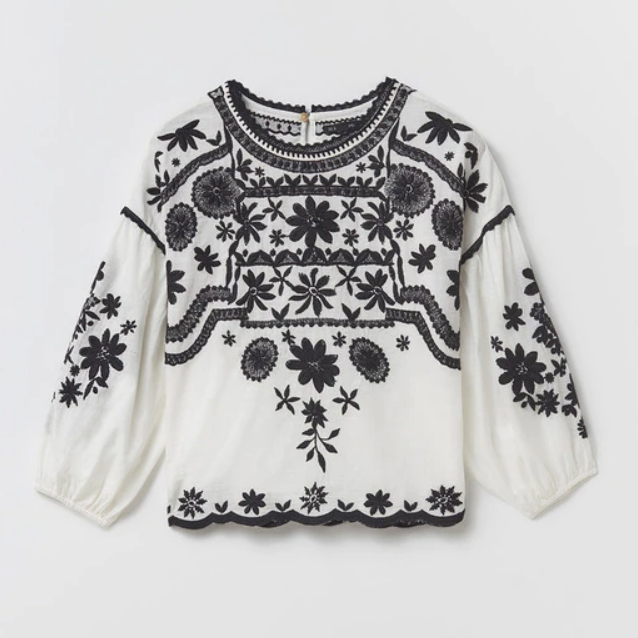 Sfera Embroidered Contrast Top