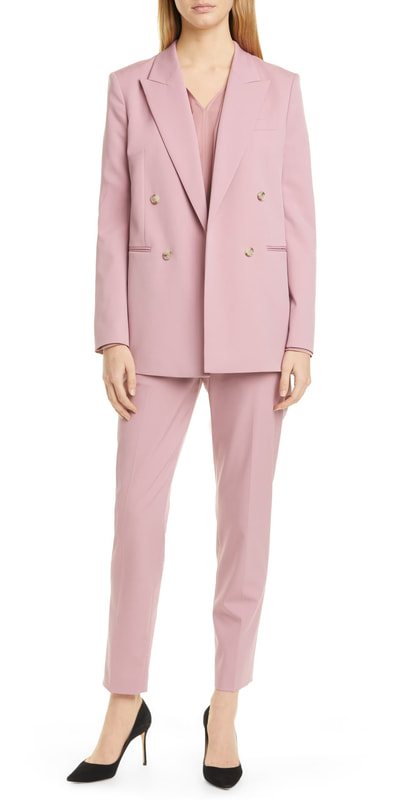 Hugo Boss petal pink pant suit featuring the 'Jericoa' Blazer and 'Tiluna' Trousers