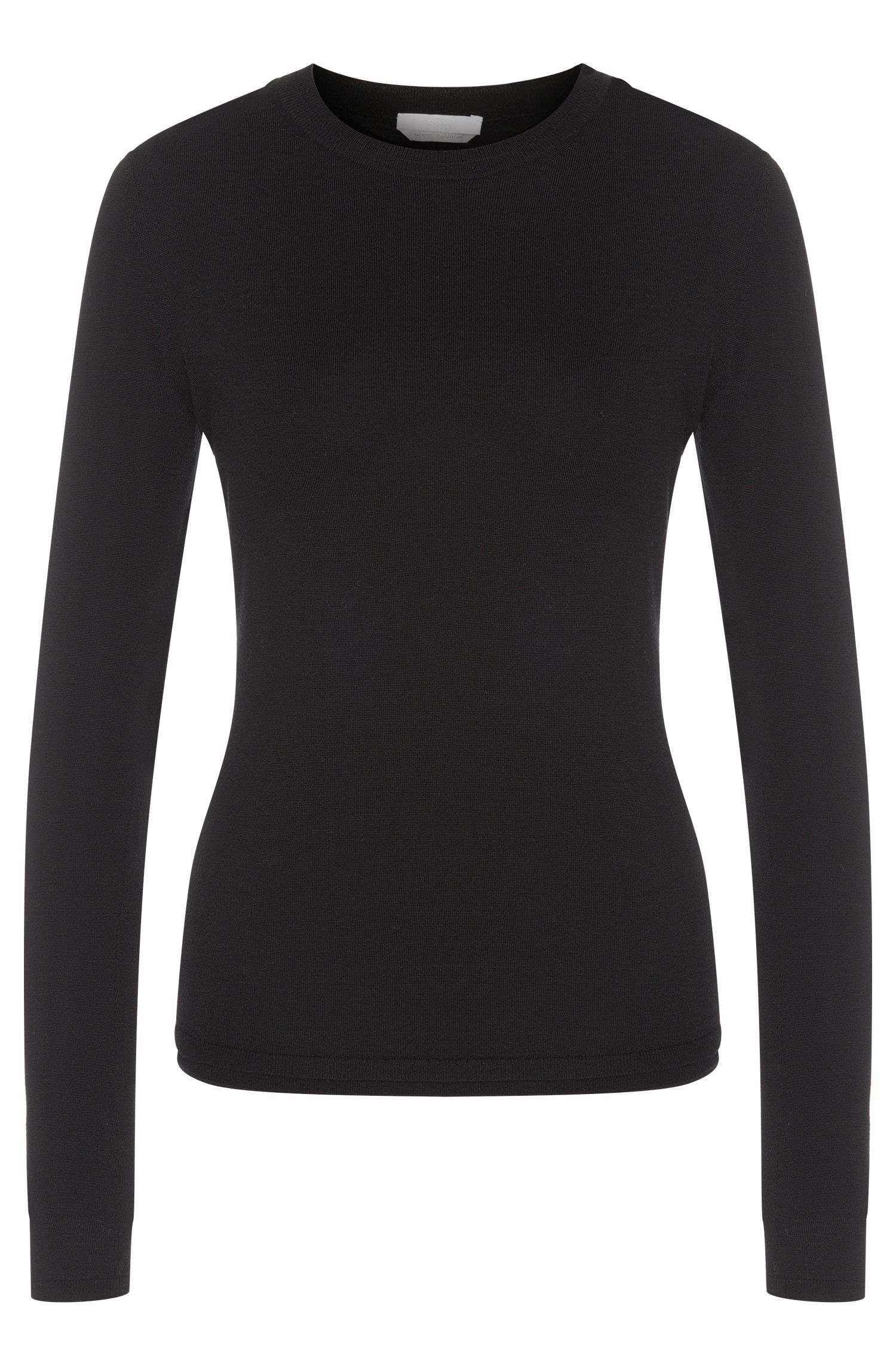 Hugo Boss 'Fabrisia' pure wool sweater in Black