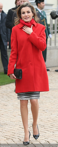 Hugo Boss Flavie Lasered Leather Clutch​ as carried by Queen Letizia.