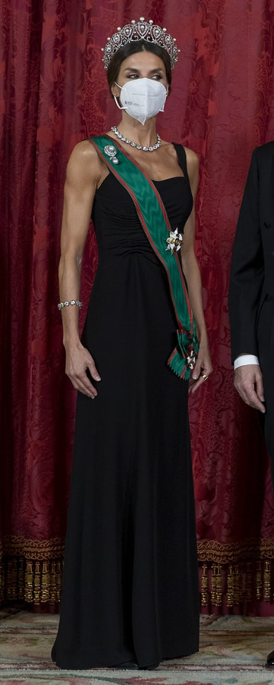 Armani Collezioni Floor Length Gown in Black as seen on Queen Letizia.