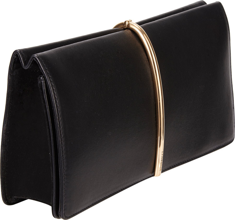 Nina Ricci 'Arc' black leather clutch