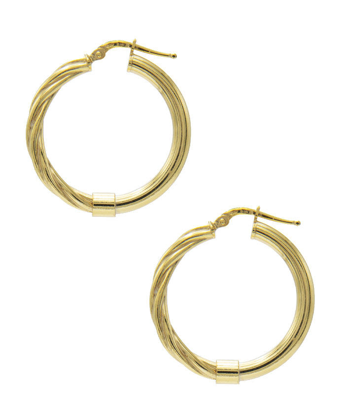Nydia 'Athene' Twisted Hoops in Gold