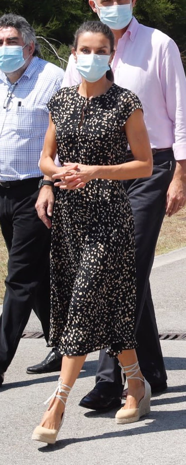 Massimo Dutti Spotted Print Dress​ as seen on Queen Letizia.