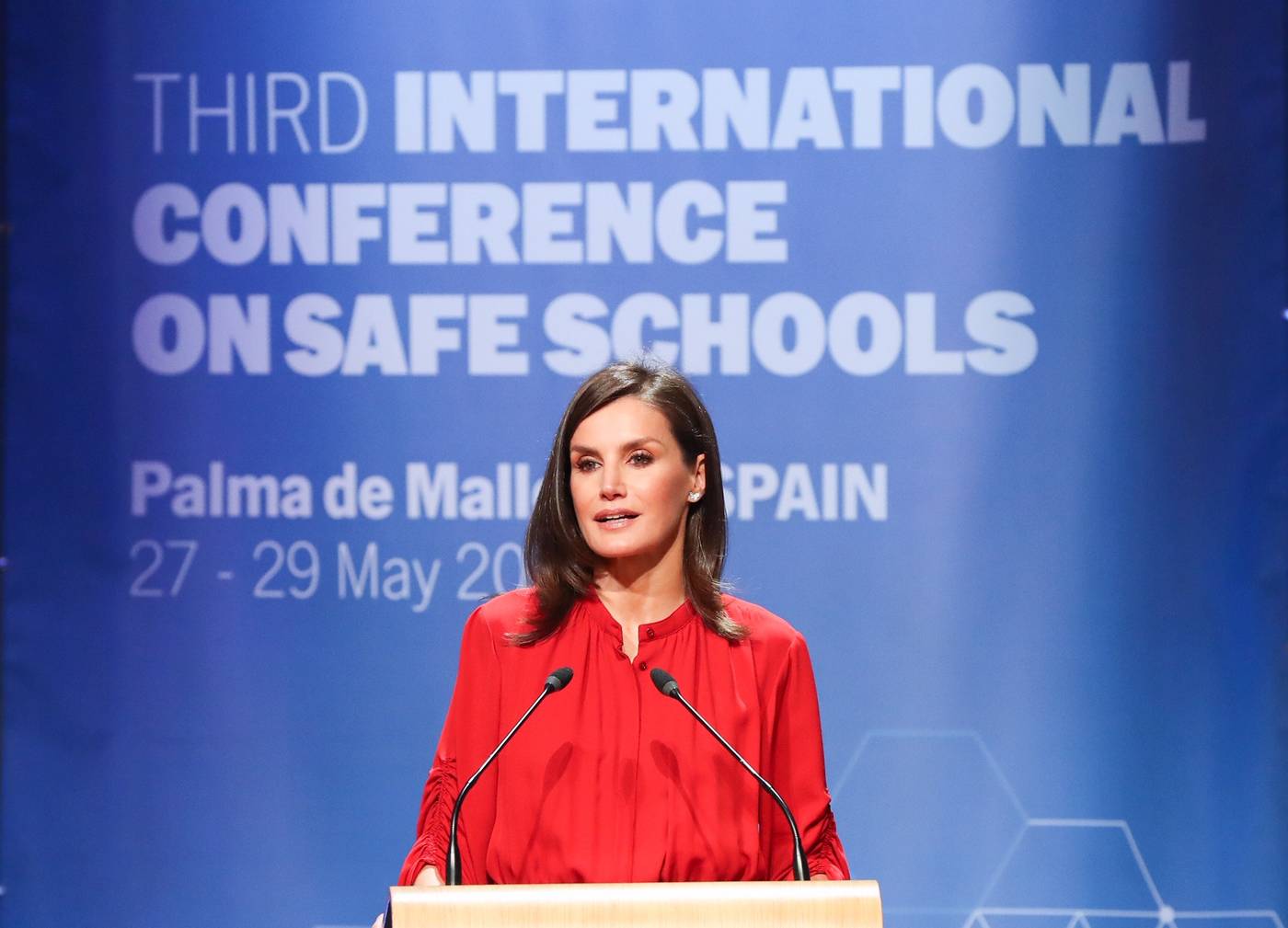 Queen Letizia attends the closure of the 'International Conference On Safe Schools' in Palma de Mallorca