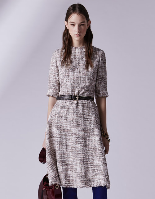Adolfo Dominguez Tweed Dress with French Sleeves