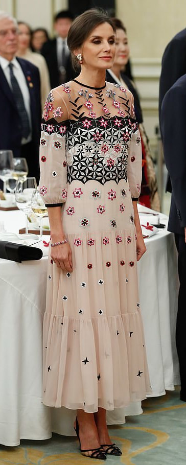 Temperley London Finale Midi Dress​ as seen on Queen Letizia.