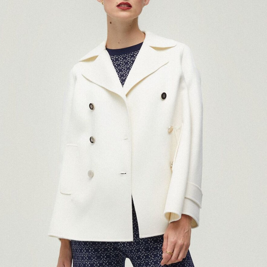Carolina Herrera Double-Faced Wool Coat in White
