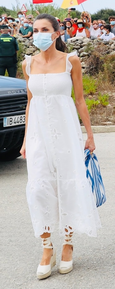 Uterque Organza Embroidered Dress​ as seen on Queen Letizia.