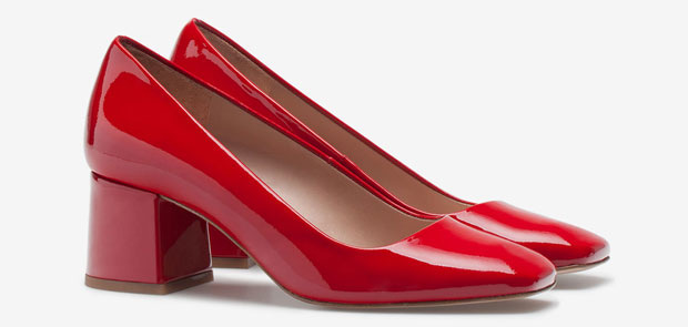 Uterque red patent block heels