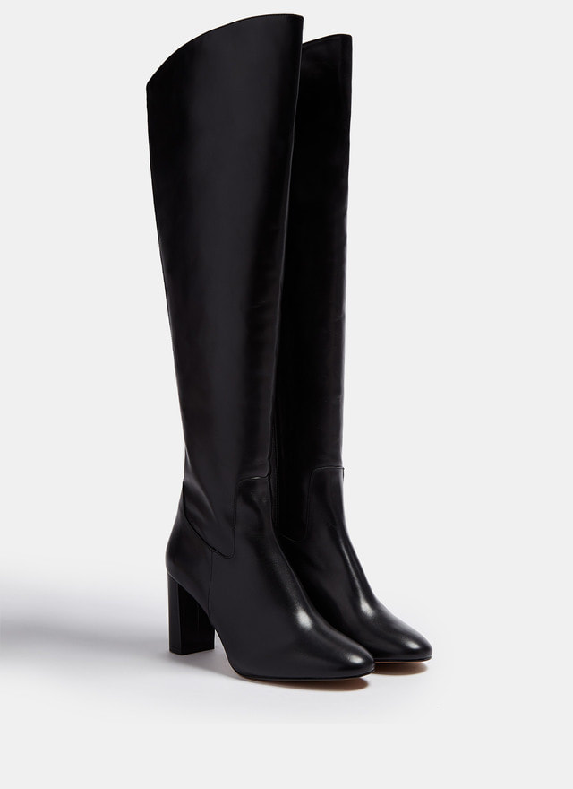 Adolfo Domínguez black over-the-knee high leather boots