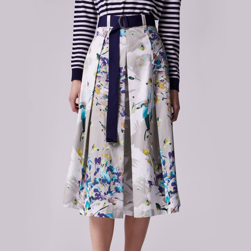 Adolfo Dominguez Floral Printed Flare Skirt