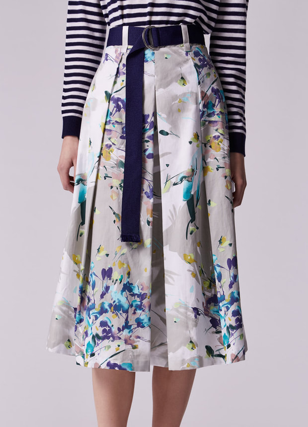 Adolfo Dominguez floral printed flare skirt