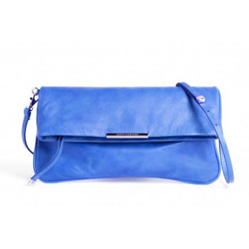 Adolfo Dominguez Fold Over Clutch in Blue