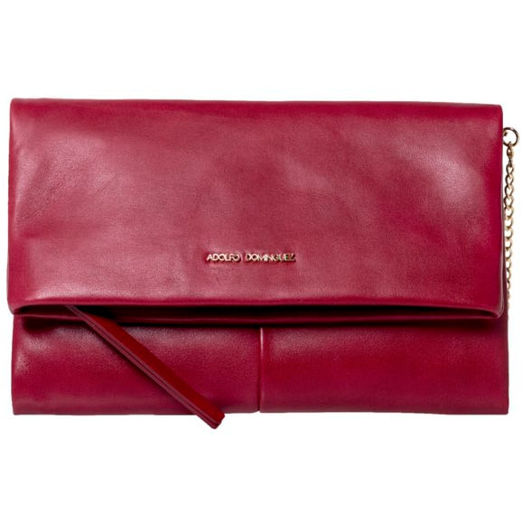 Adolfo Dominguez Fold Over Clutch in Red