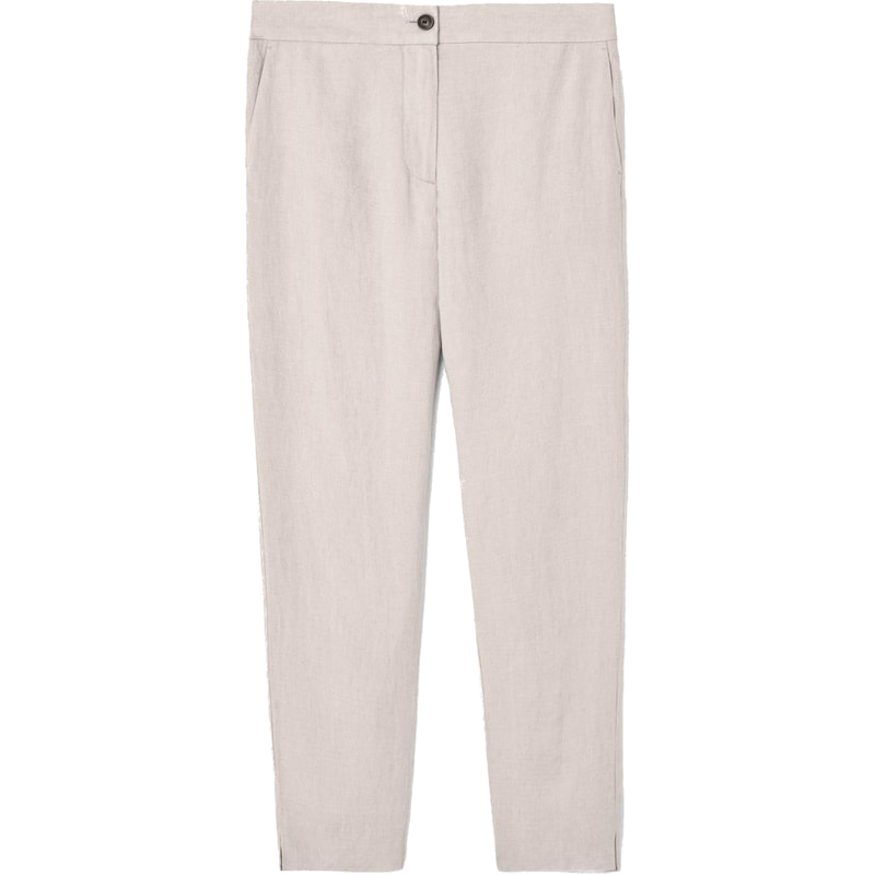 Adolfo Dominguez Linen Ankle Length Trousers in Natural