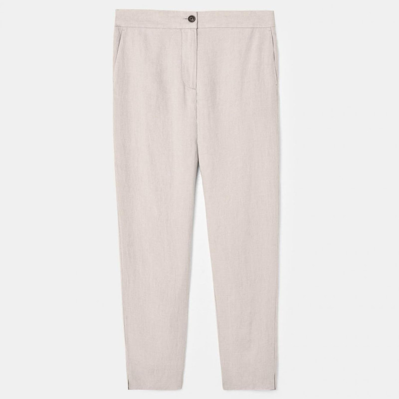 Adolfo Dominguez Linen Ankle Length Trousers in Natural