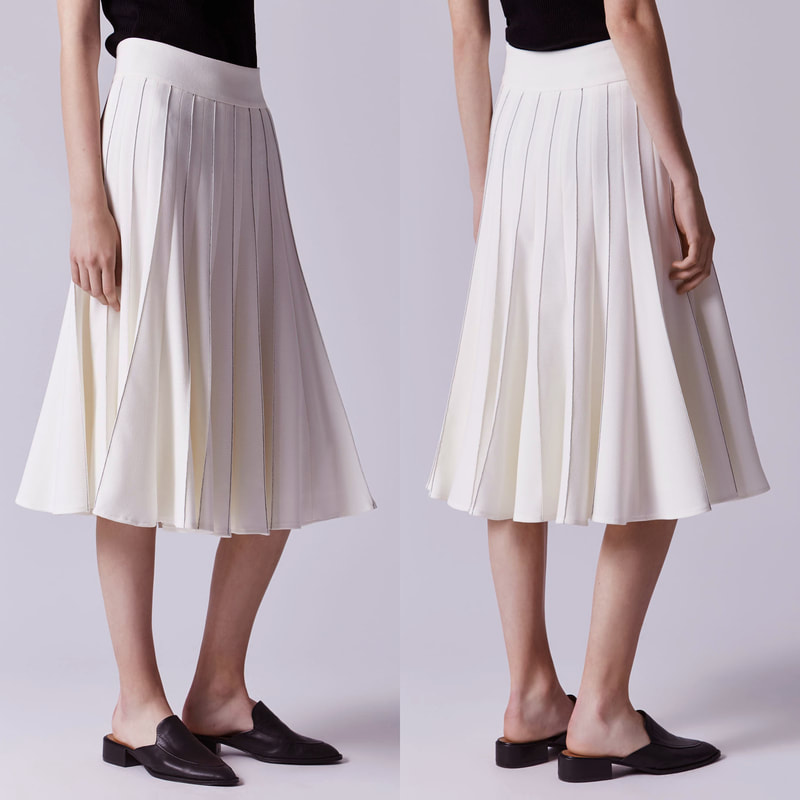 Adolfo Dominguez Soleil Pleats Skirt in White
