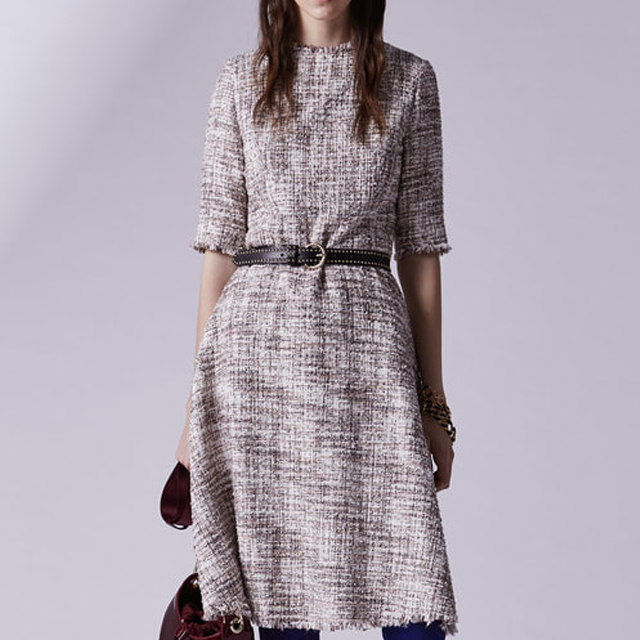 ​Adolfo Dominguez Tweed Dress with French Sleeves