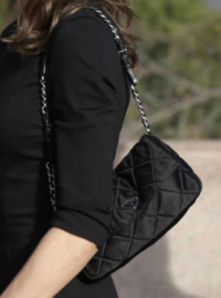 Prada black quilted shoulder bag