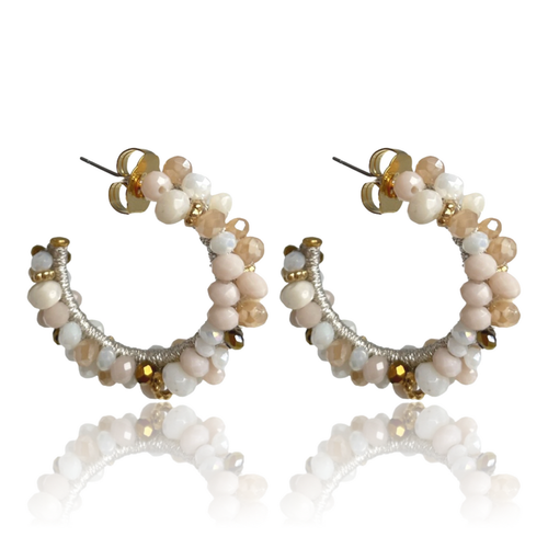 Bibi Marini 'Bouquet' Hoop Earrings in Pearls