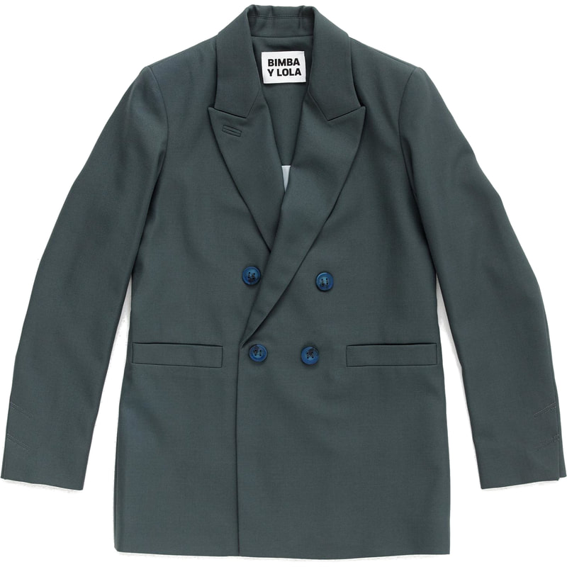 ​Bimba y Lola Double Breasted Blazer in Olive Green