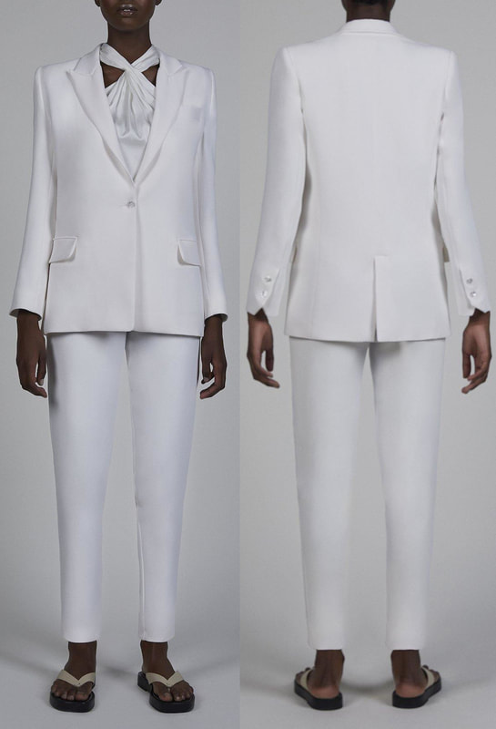 Bleis Madrid crepe trouser suit in white