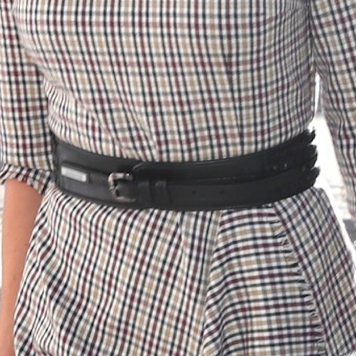 Burberry ruffle leather waist belt as seen on Queen Letizia