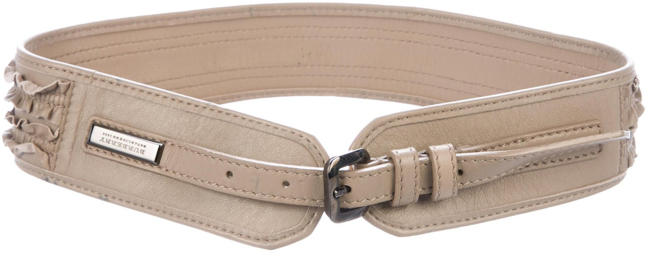 Burberry ruffle leather waist belt