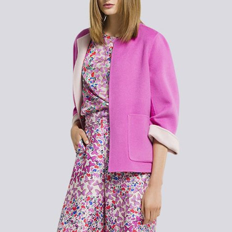 CH ​Carolina Herrera Spring 2015 Open Front Jacket in Pink