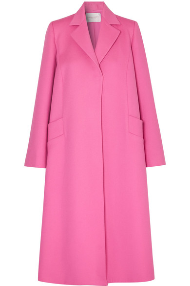 Carolina Herrera Oversized Wool and Cashmere-Blend Felt Coat in Pink