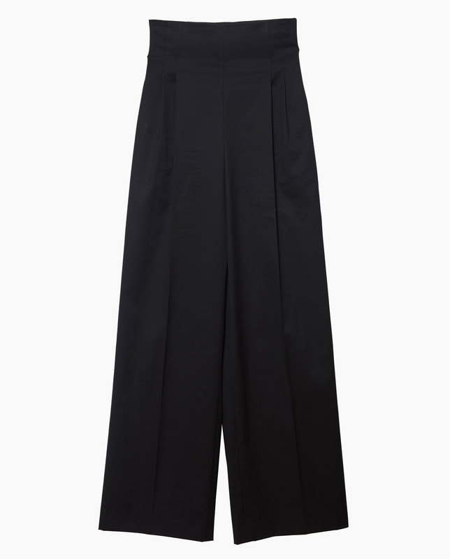 Carolina Herrera Stretch-Cotton Twill High-Waisted Trousers in Black
