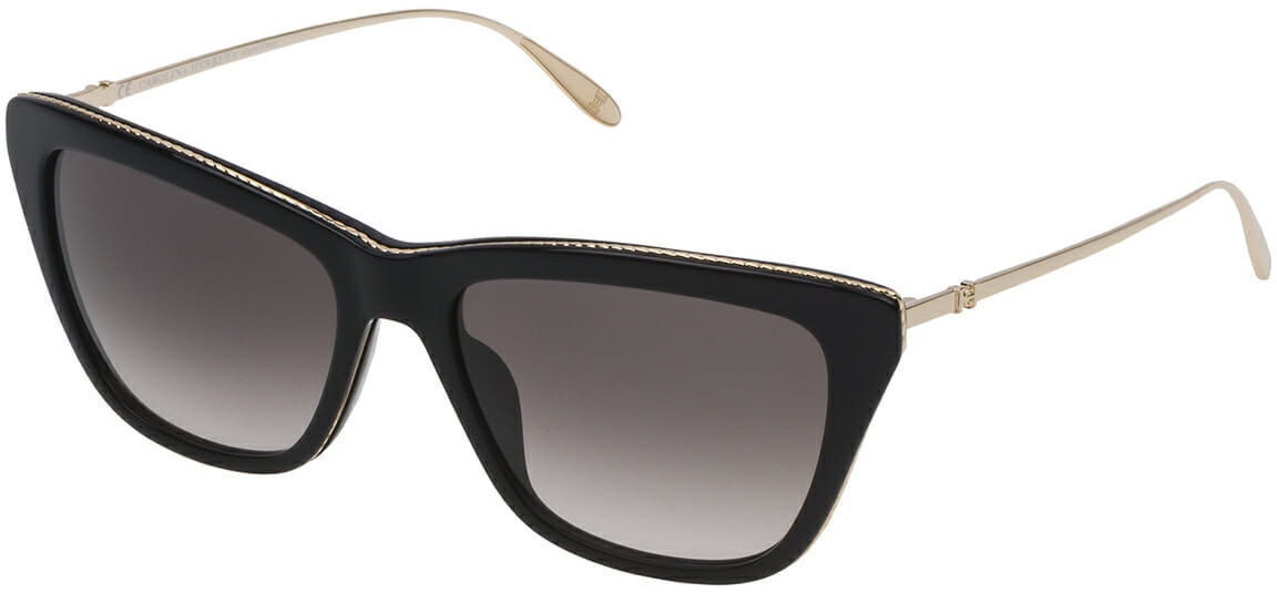 Carolina Herrera New York black cat-eye sunglasses with gold rim and arms SHN583-0700