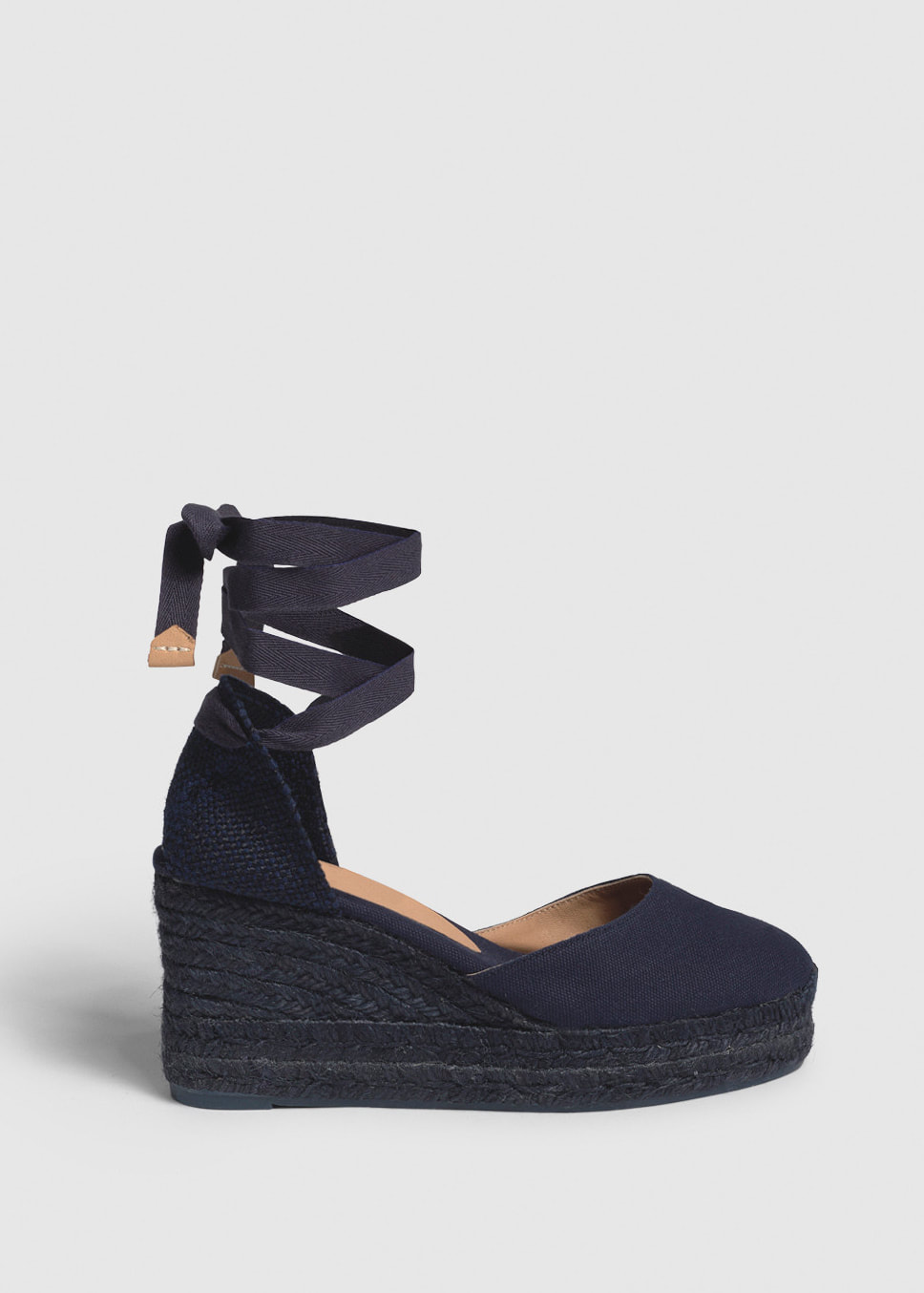 Castaner 'Carina' colorblock canvas wedge espadrille in navy blue