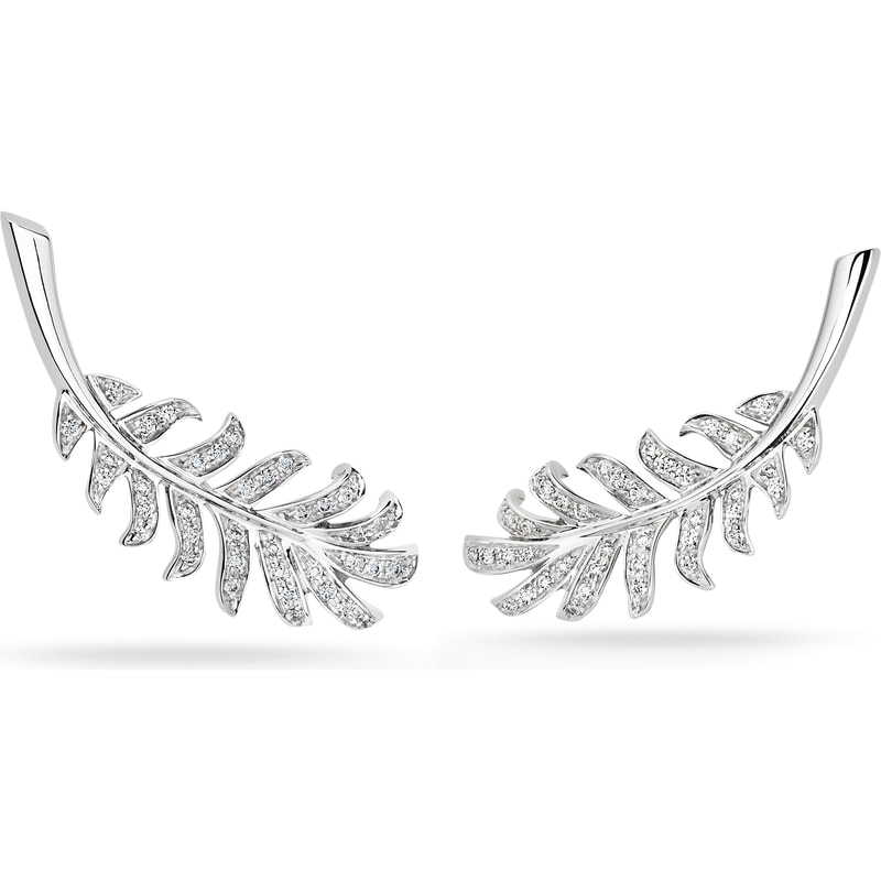 Chanel 'Plume' Earrings in White Gold