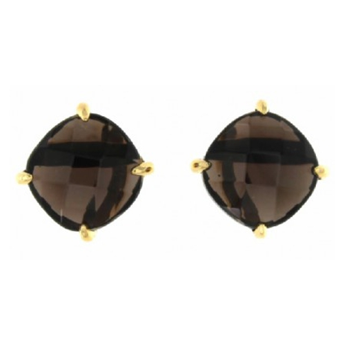 Coolook 'Big Candy' Earrings in Smoky Quartz