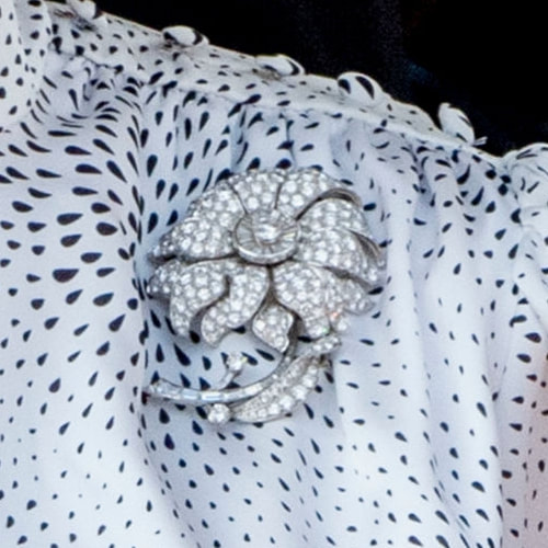 Queen Sofia diamond floral brooch