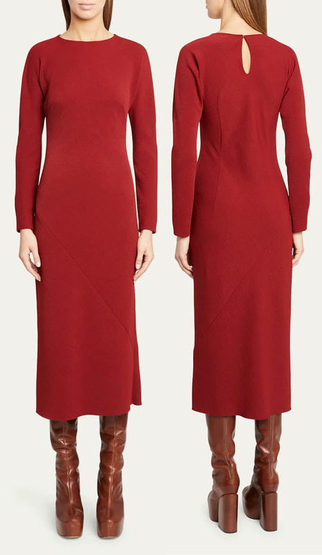 Dries Van Noten 'Davion' Crepe Midi Dress in Red