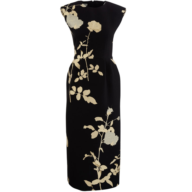 Dries Van Noten Embellished Floral-Jacquard Dress