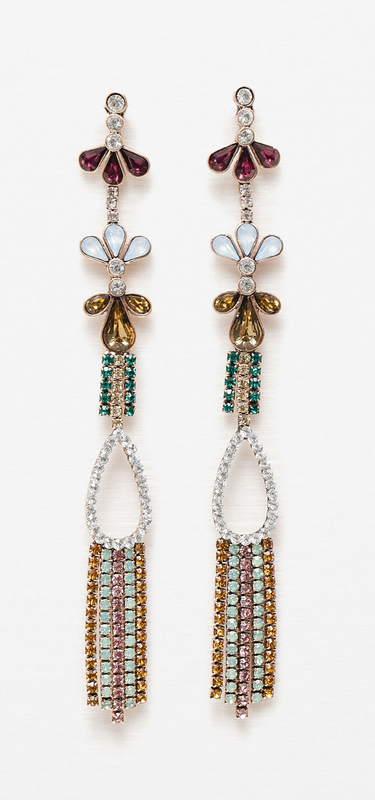 Zara long gem earrings