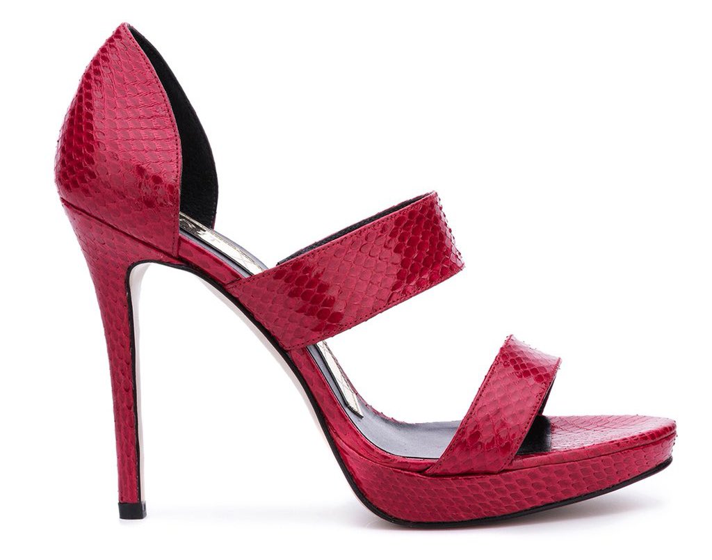 Magrit Silvia red high-heel slide sandals