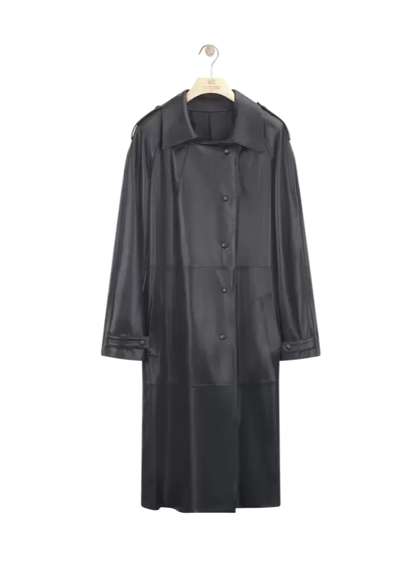Lottusse 'Berlin' Lambskin Trench Coat in Black