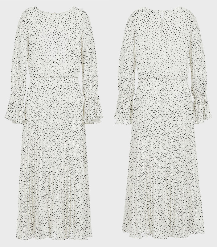 Emporio Armani Crepon long dress with polka dot jacquard motif