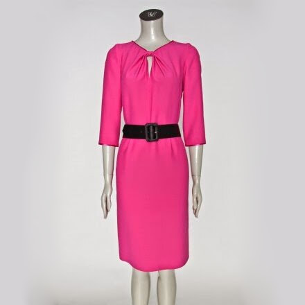 Felipe Varela Knot Neckline Dress in Fuchsia Pink