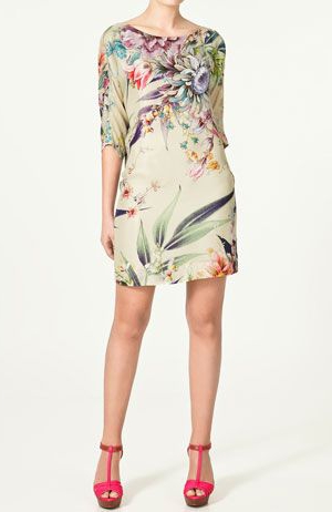 Zara floral printed tunic dress