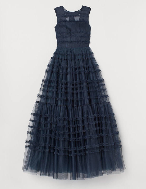 H&M Spring 2020 Conscious Exclusive collection tulle ball dress in dark blue