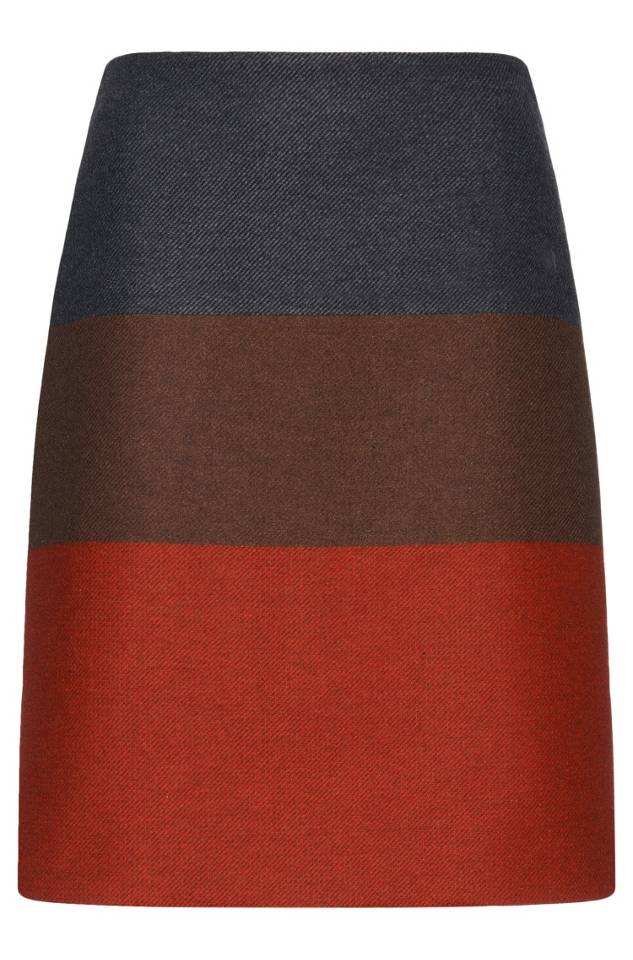 Hugo Boss Malivi color-block wool blend skirt