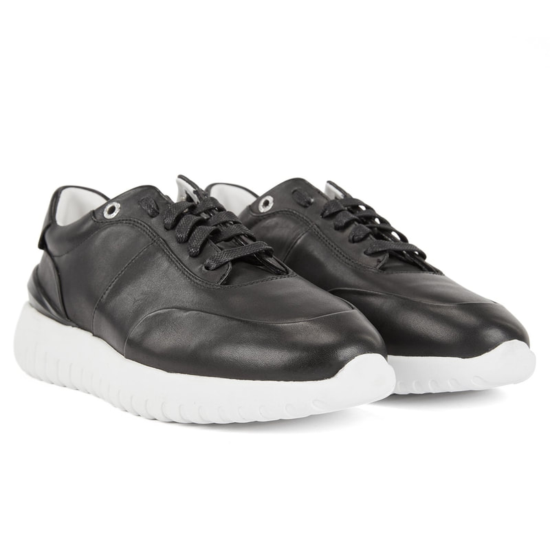 Hugo Boss leather trainers with pumped-up outsole