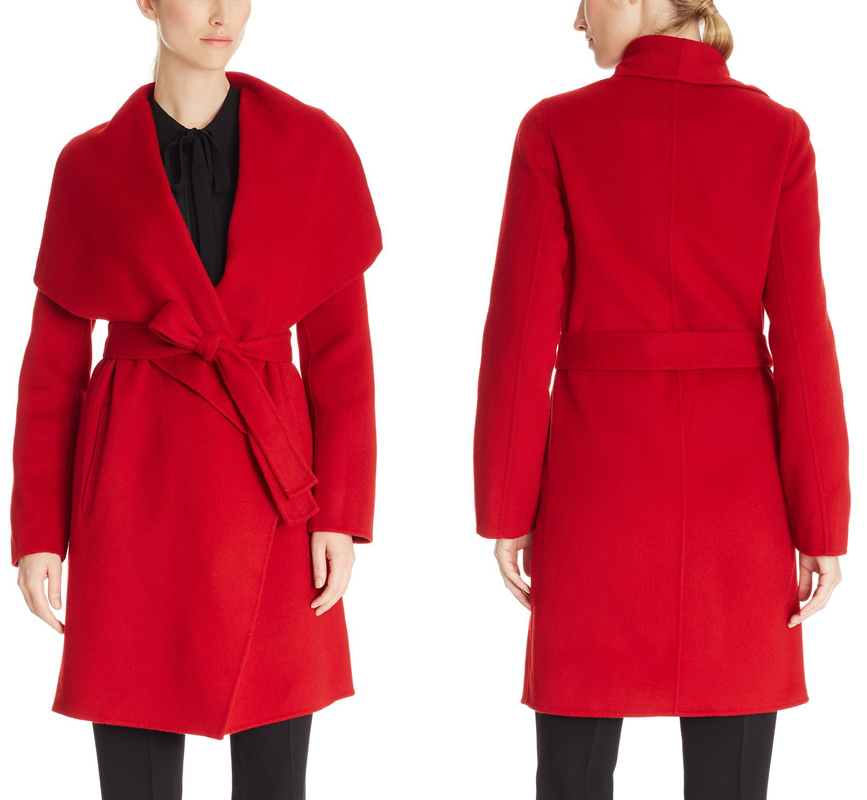 Hugo Boss red Catifa wool-cashmere coat